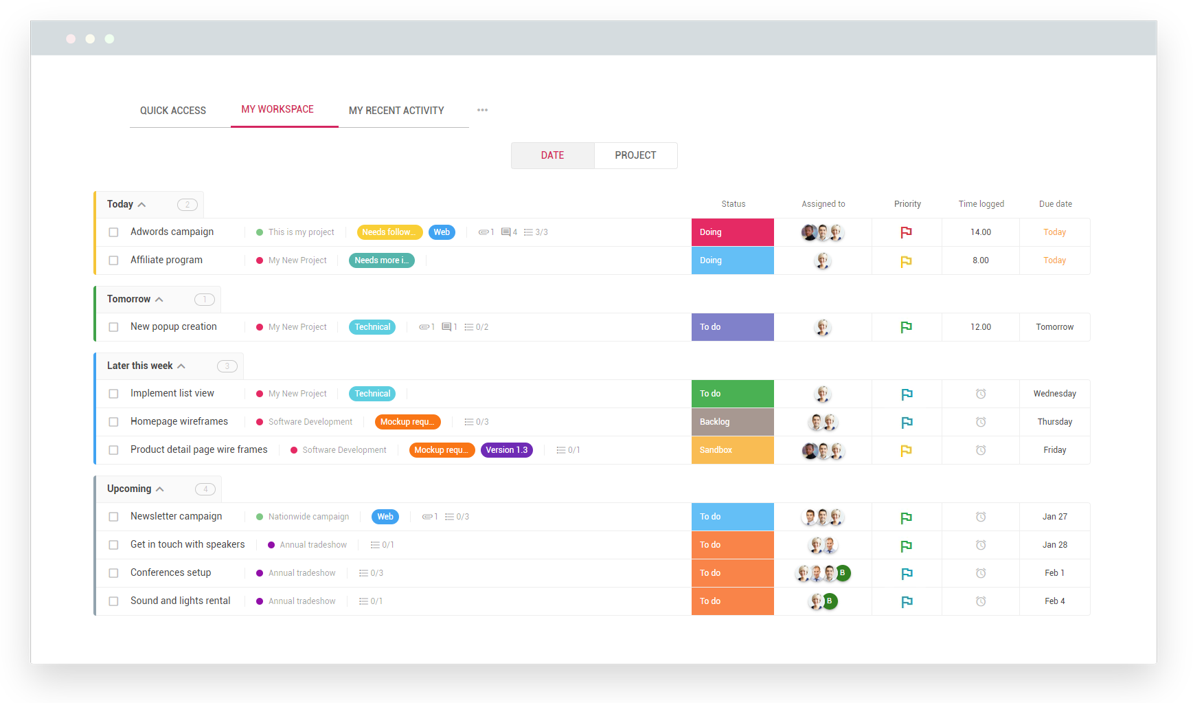 manage tasks and track your work